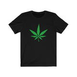 Simple Green Marijuana Leaf Cotton Unisex Tee