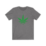 Simple Green Marijuana Leaf Cotton Unisex Tee