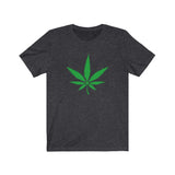 Simple Green Marijuana Leaf Cotton Unisex Tee