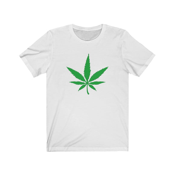 Simple Green Marijuana Leaf Cotton Unisex Tee