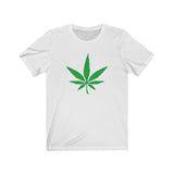 Simple Green Marijuana Leaf Cotton Unisex Tee